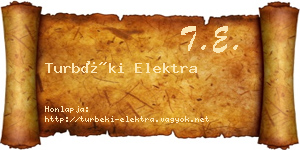 Turbéki Elektra névjegykártya